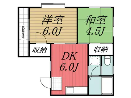 ハイツプロスパー(2DK/2階)の間取り写真