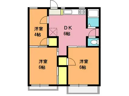 プリンスハイツ(3DK/2階)の間取り写真
