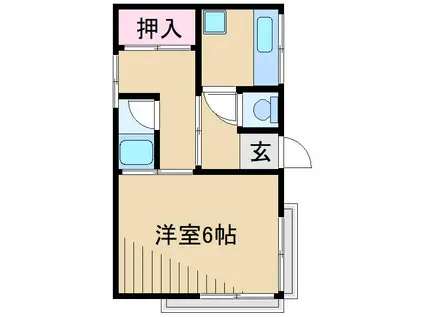 高山荘(1K/2階)の間取り写真