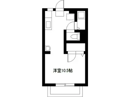 柳丸グリーンコーポ(ワンルーム/1階)の間取り写真