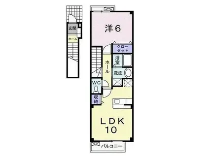 グレース・ガーデン・トミ-(1LDK/2階)の間取り写真