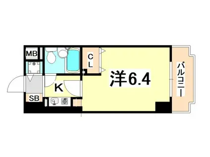 ライオンズマンション三宮東第2(1K/11階)の間取り写真