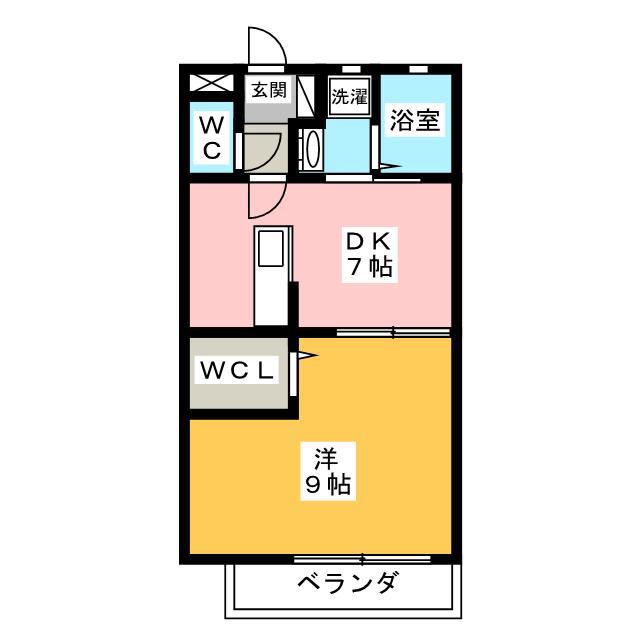 コモドカーサ(1DK/2階)の間取り写真
