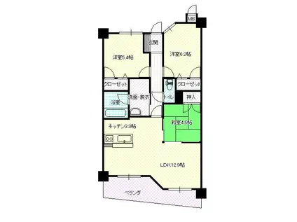 フェスティオ堂の前(3LDK/6階)の間取り写真