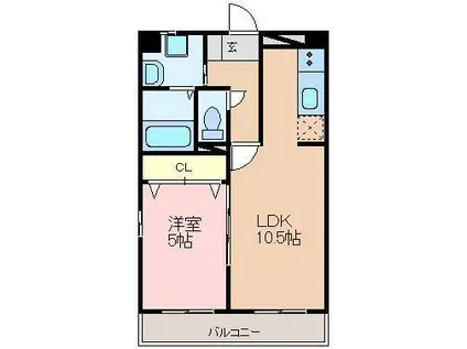 パンダビル(1LDK/7階)の間取り写真