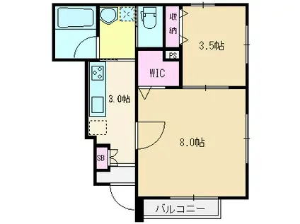 サンフィールズ(2K/1階)の間取り写真