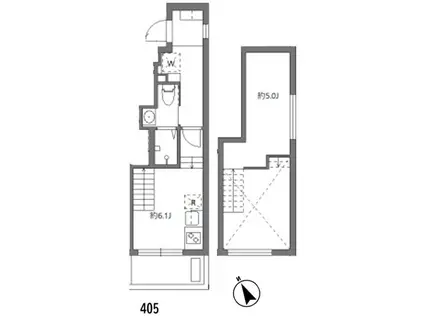 アリカ大森1(1DK/4階)の間取り写真