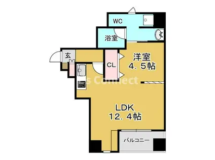 レムナント晩翠(1LDK/5階)の間取り写真