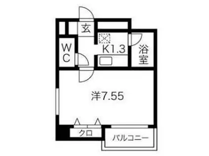 リズィエール(1K/2階)の間取り写真