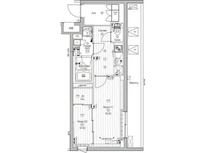 PREMIUM CUBE 世田谷(2K/2階)の間取り写真