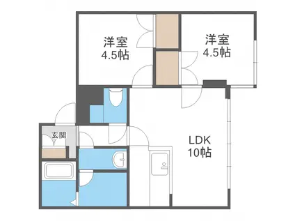 MRビル(2LDK/2階)の間取り写真