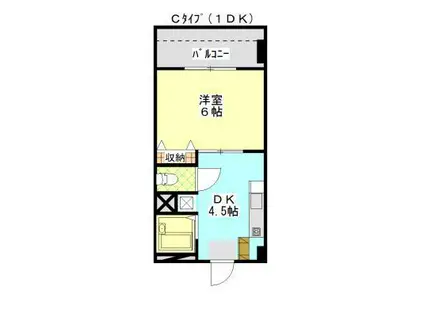 メゾン石原(1DK/4階)の間取り写真