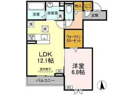 シエル シャンテ(1LDK/1階)の間取り写真