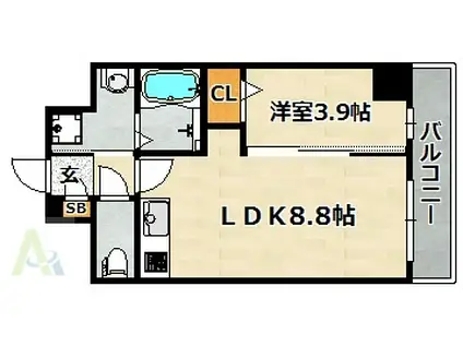 SDグランツ神戸ウエスト(1LDK/5階)の間取り写真