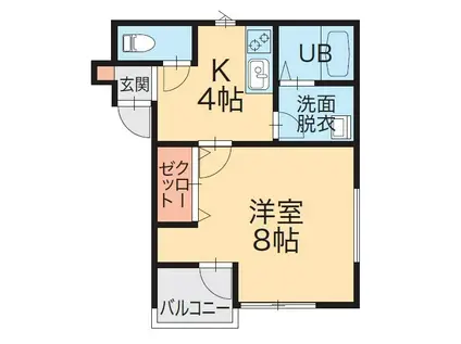 L COLLECTION関屋駅前III(1K/1階)の間取り写真