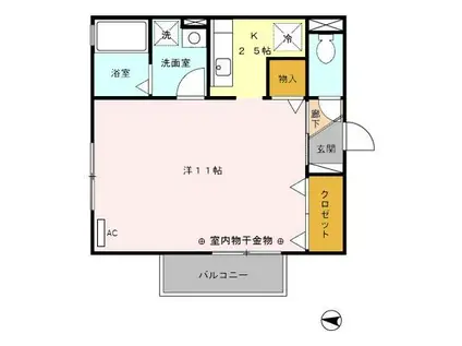 T′レボリューション(1K/1階)の間取り写真