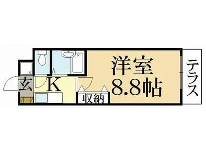 ハイツウェスティ(1K/1階)の間取り写真