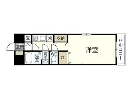 グラビスコート西原(ワンルーム/2階)の間取り写真