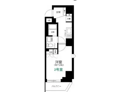 GRANSITE NAKAMEGURO(ワンルーム/7階)の間取り写真