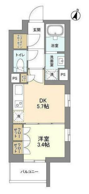 コスモグラシア学芸大学(1DK/1階)の間取り写真