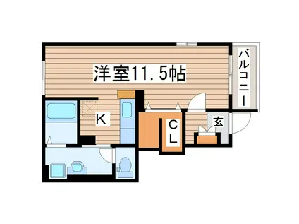 グレイス(1K/1階)の間取り写真