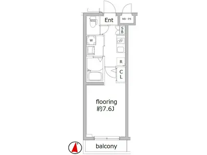 グランヴァン多摩川(1K/1階)の間取り写真