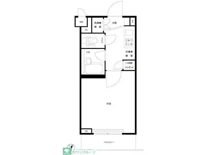 ルーブル大鳥居(1K/2階)の間取り写真