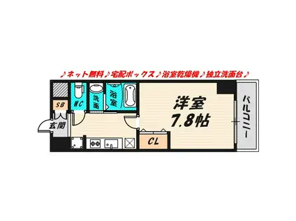 ロイヤルクイーンズパーク浪速(1K/6階)の間取り写真