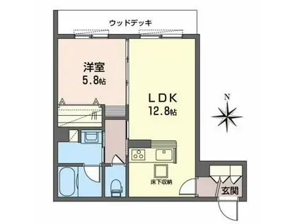 シャーメゾン ディア ガーデンズ(1LDK/1階)の間取り写真