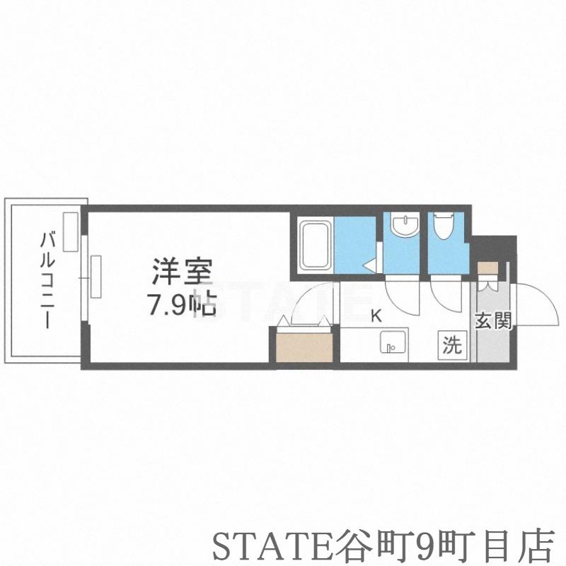 セオリー天王寺南DOOR(1K/4階)の間取り写真
