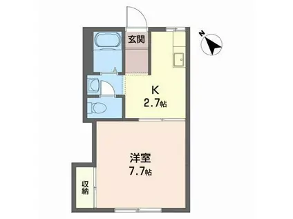 エスポワール20(1K/1階)の間取り写真