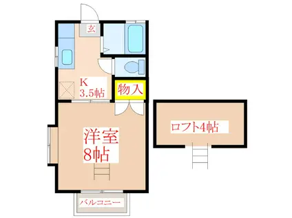 リバティハウス(1K/2階)の間取り写真