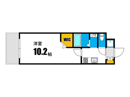 グラビスコート白島(1K/6階)の間取り写真