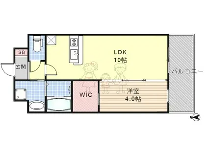 MIELE昭和町(1LDK/3階)の間取り写真