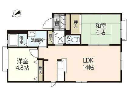 ディアス立村 A棟(2LDK/1階)の間取り写真