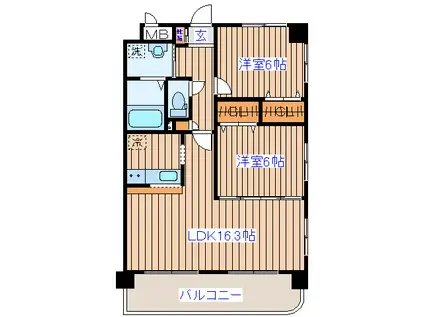 メゾンキャップII(2LDK/3階)の間取り写真