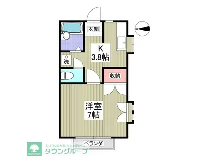 サマックスタナカ(1K/2階)の間取り写真