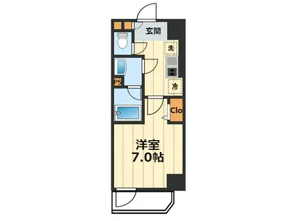 ディラヴェール八王子(1K/13階)の間取り写真