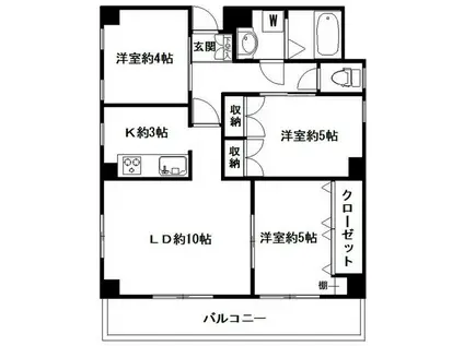 磯田ビル(3LDK/7階)の間取り写真