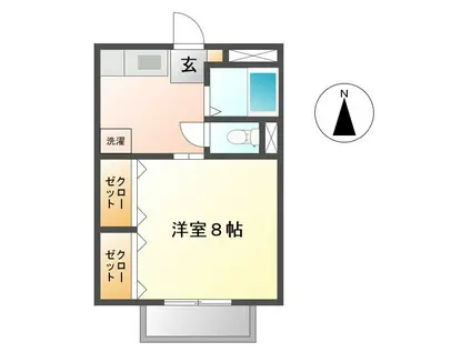 ソレイユケン(1K/2階)の間取り写真