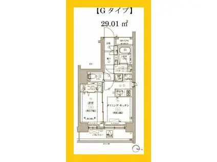 リルシア横濱東(1DK/5階)の間取り写真