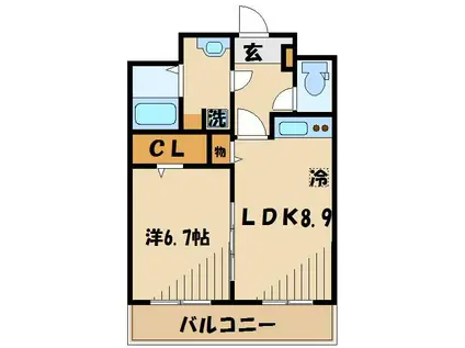 ベルジョニー(1LDK/2階)の間取り写真