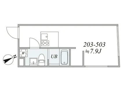 TRIAS280(1K/4階)の間取り写真