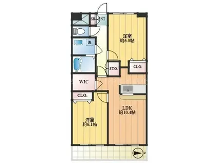 サンセイル西台 東棟(2LDK/7階)の間取り写真