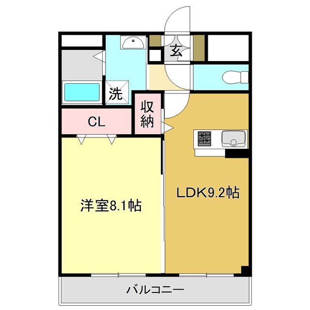プラテリア・N(1LDK/4階)の間取り写真