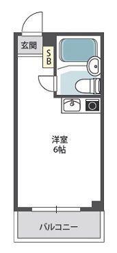 銀玉ハイツ(ワンルーム/3階)の間取り写真