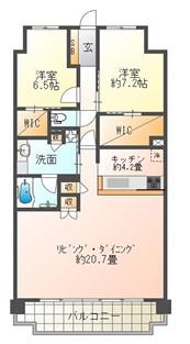 ローレルコート姫路大手前通(3LDK/6階)の間取り写真