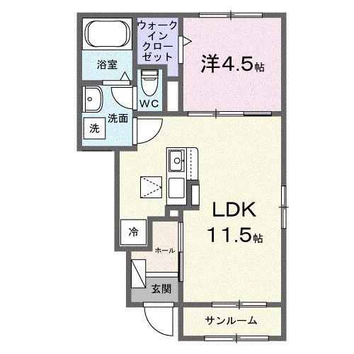 シティーロードコイシガワ(1LDK/1階)の間取り写真