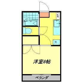 ハイツタクミ(1K/1階)の間取り写真