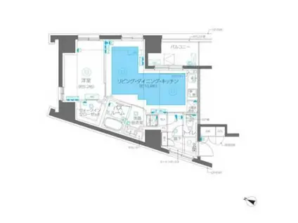 ZOOM方南町(1LDK/3階)の間取り写真